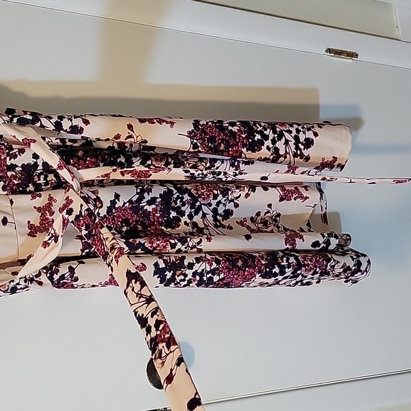 Lane Bryant Floral Black and Pink Fit and Flare Midi Dress - Picture 4 of 9